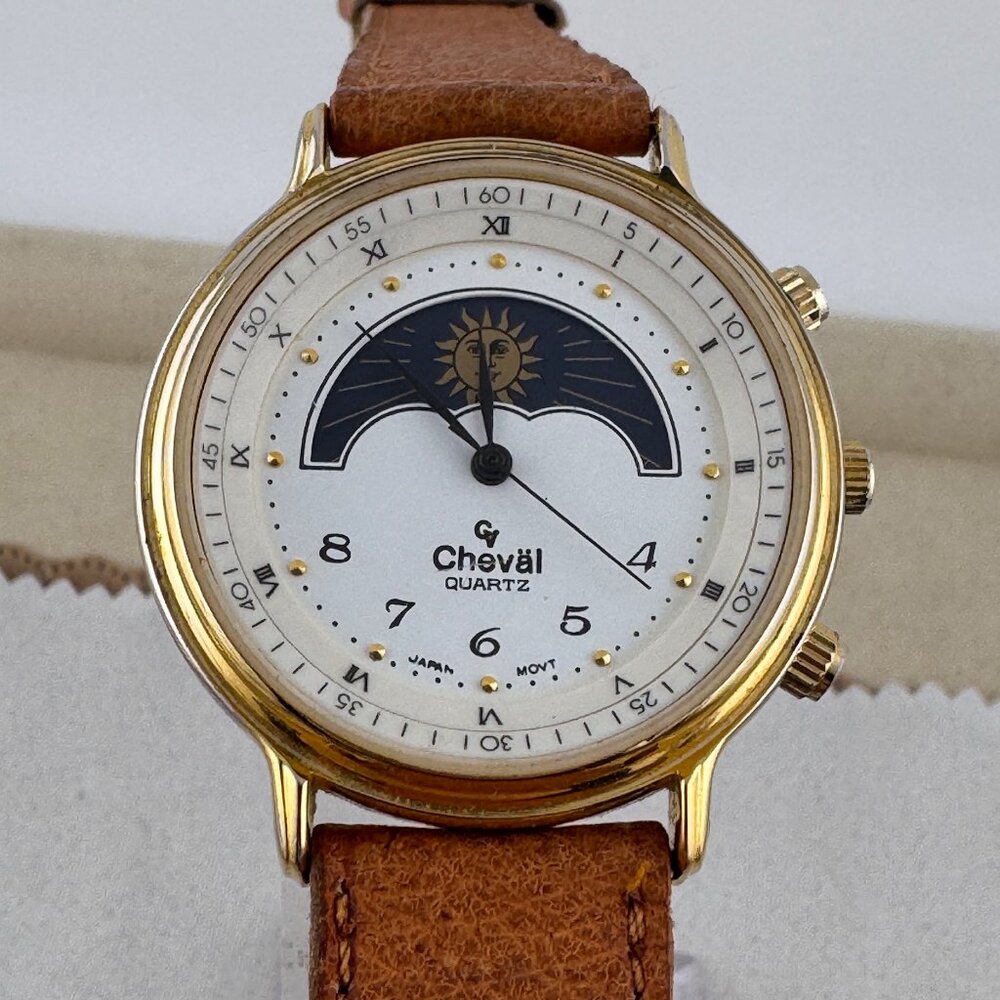 Vintage Cheval Moon Phase Designer Watch